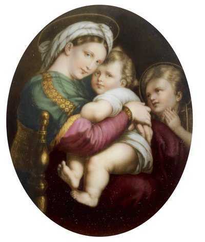 Porcelain Medallion after the Madonna della Sedia by Raphael by Unbekannt Unbekannt